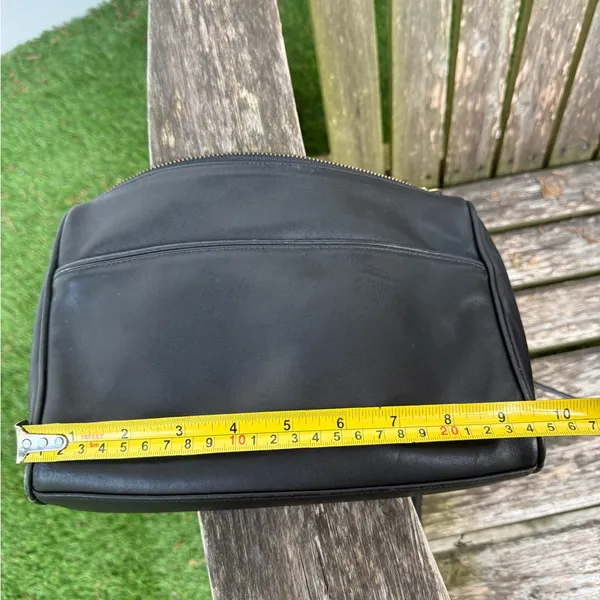VINTAGE COACH Black Genuine Leather Zipper Satchel Bag Coach 0217-025 RARE V‎ - Image 6