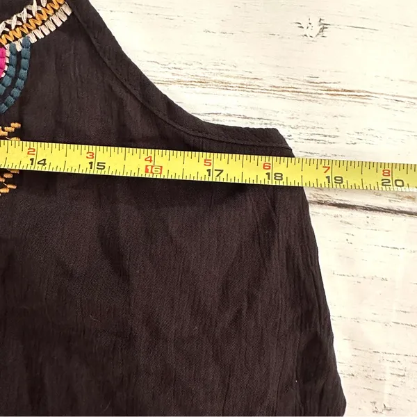 Maurices Tank Top Womens L Black Rayon Embroidered Lightweight Boho Flowy New - Image 11