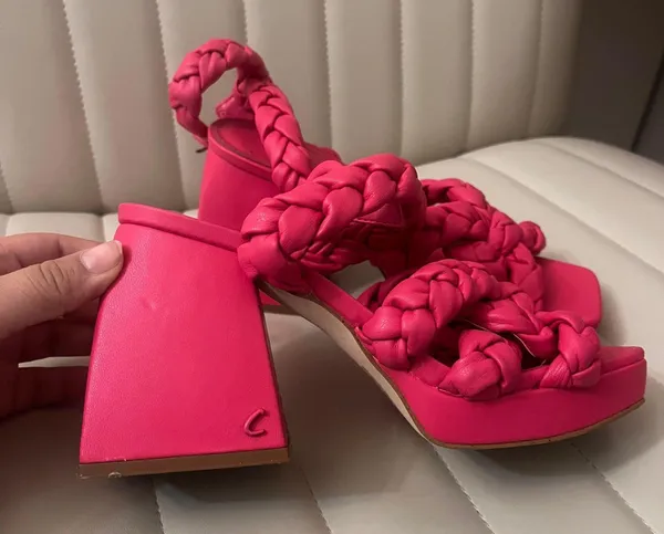 Circus by Sam Edelman Chunky Hot Pink Rope Heels Thick Platform Heel Barbie heels birthday chunky heels Valentine’s Day shabby chic - Image 6