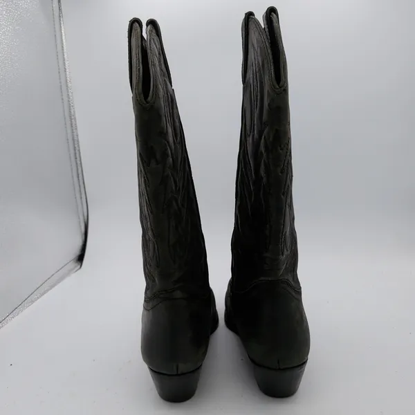 Wild Pair Black Leather Western Cowboy Boots Women 7B Pointed Toe Brazil - Image 5