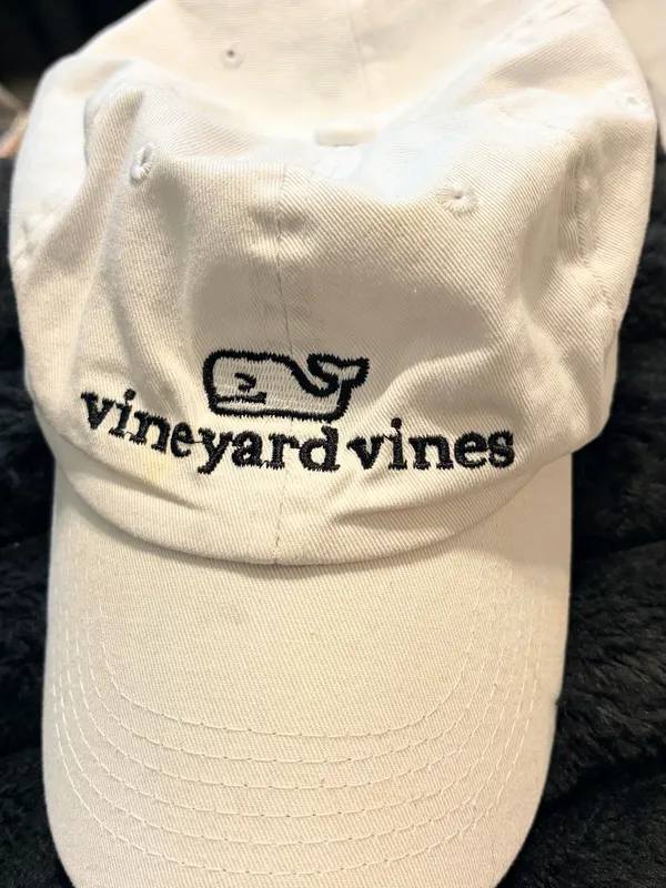 Vineyard Vines White Cap with Black Embroidered Whale - Image 2