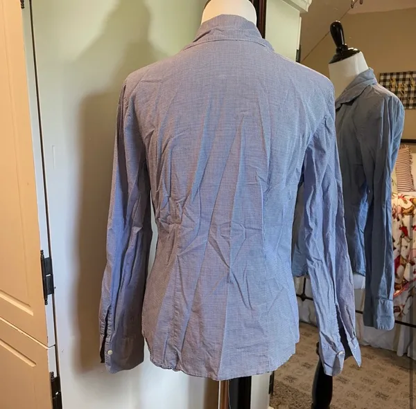 Gap Large Blue Gingham Top - Image 4