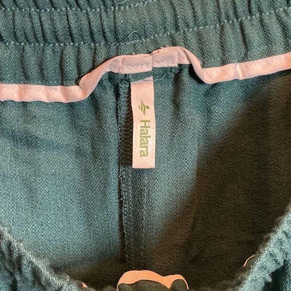 Halara Wide Leg Drawstring Pants Teal Green High Waisted Relaxed Boho S - Image 4