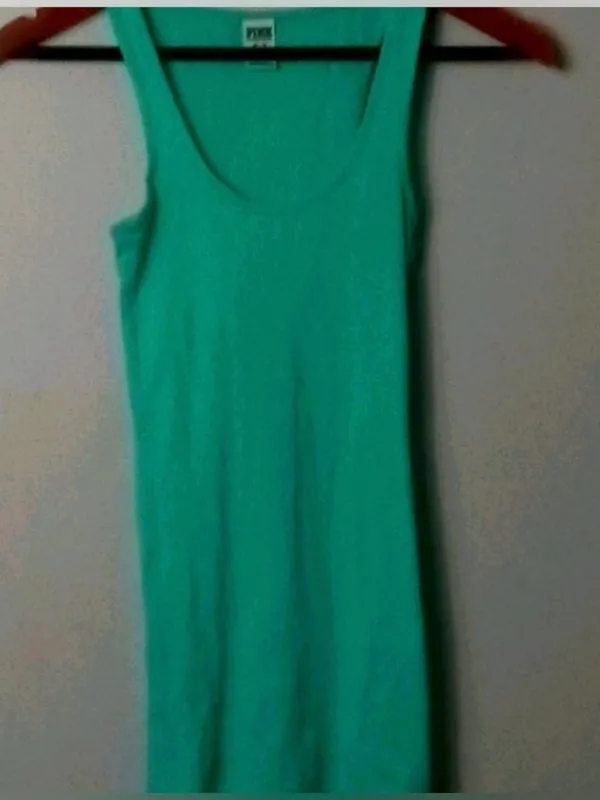 PINK VS XS Mint Green Ribbed Undershirt Tank Top - Image 6