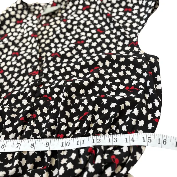 Maeve Anthropologie Odilla Dress Womens L Black Red‎ Sunglasses Belted Wedding - Image 11