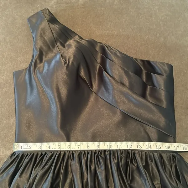Women’s Black Satin One Shoulder Prom Party Formal Dress with Leg Slit Size 16 - Image 7