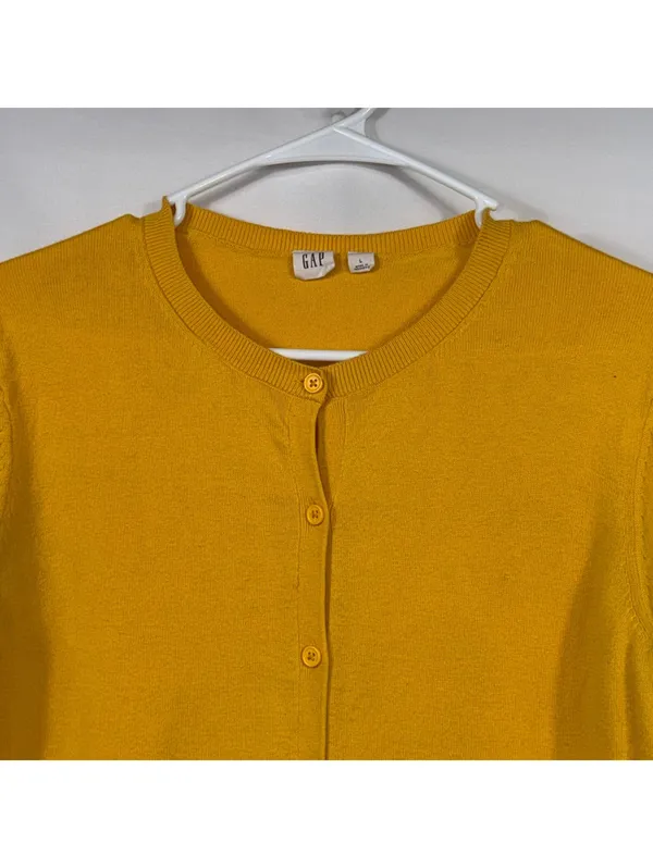 Gap Mustard Yellow Button Front Cardigan Size L - Image 2
