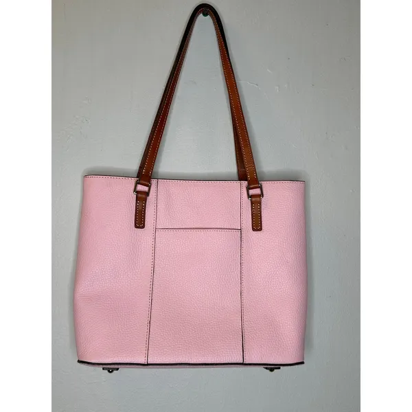 DOONEY & BOURKE Pale Pink Pebbled Leather Lexington Shopper Shoulder Bag - Image 8