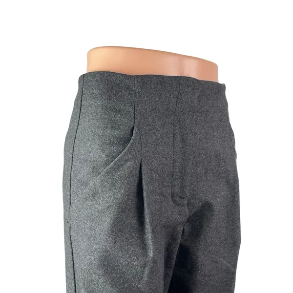 Aritzia Wilfred Gray Wool Cashmere Pleated High Waist Straight Trousers Pants 0 - Image 3