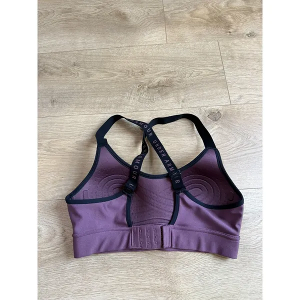 EUC Under Armour Women Sports Bra Purple Fitted Wireless Racerback size XS - Image 2