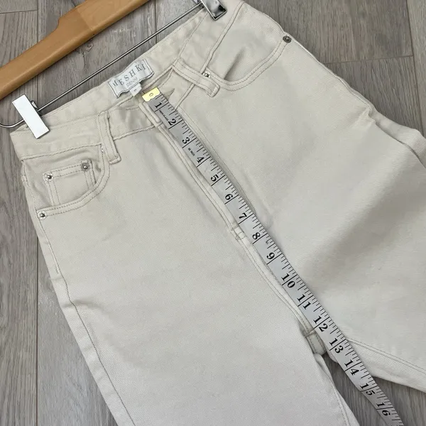 Meshki Flare High Waist Bootcut Denim Jeans White (size 8) minimalist casual - Image 4