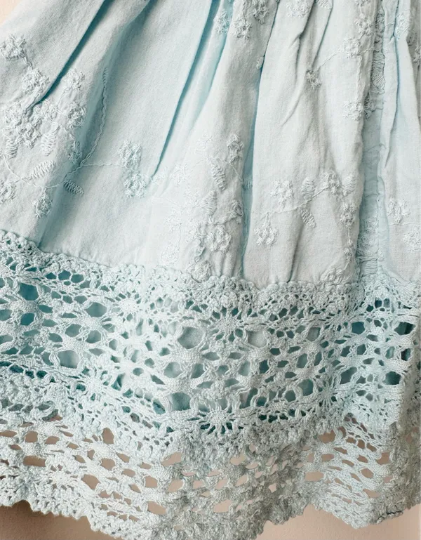 Anthropologie Pilcro Square-Neck Lace Swing Mini Dress, Size M - Image 10