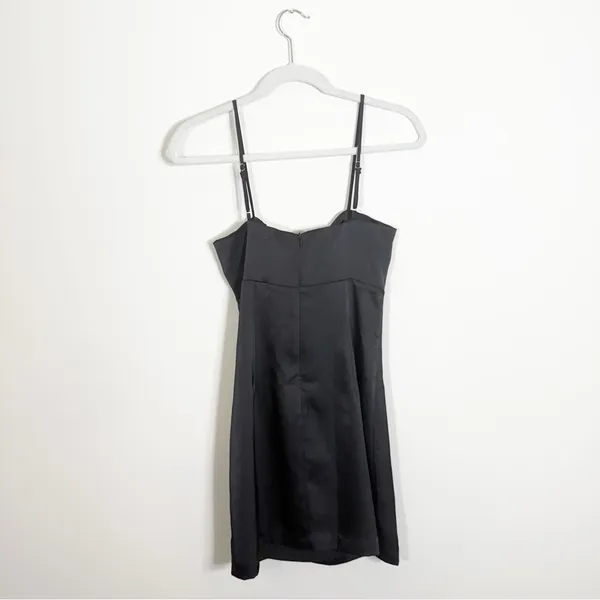 NWT NIA Rosa Mini Dress Satin Black Size Medium - Image 6
