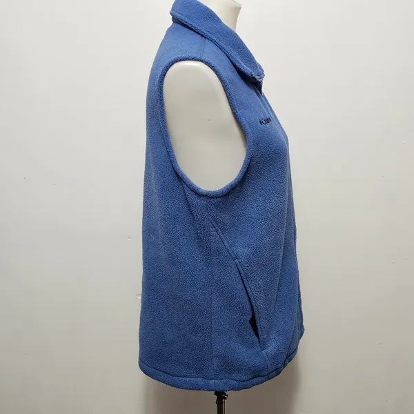 Columbia Blue Fleece Vest Size Medium Rustic Outdoor Blokecore Hiking Camping - Image 4