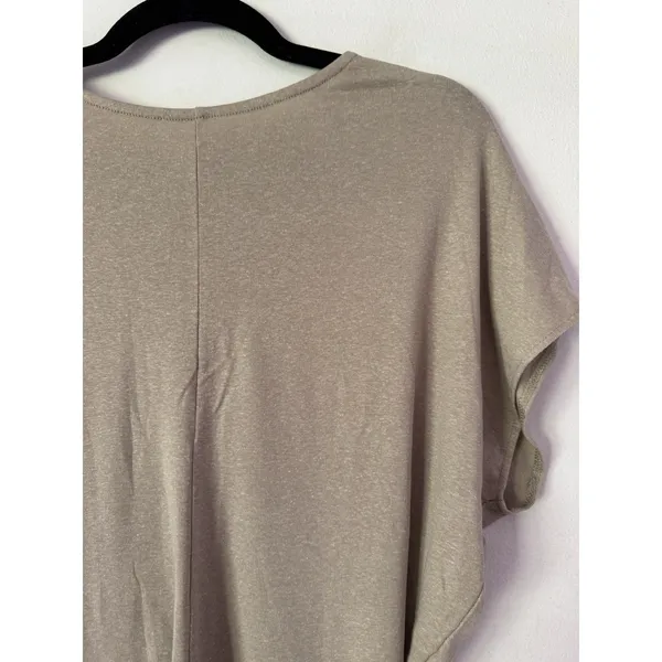 NWT OGL Round Neck Relaxed Summer Top Tencel Linen Dark Alabaster Size Small - Image 3