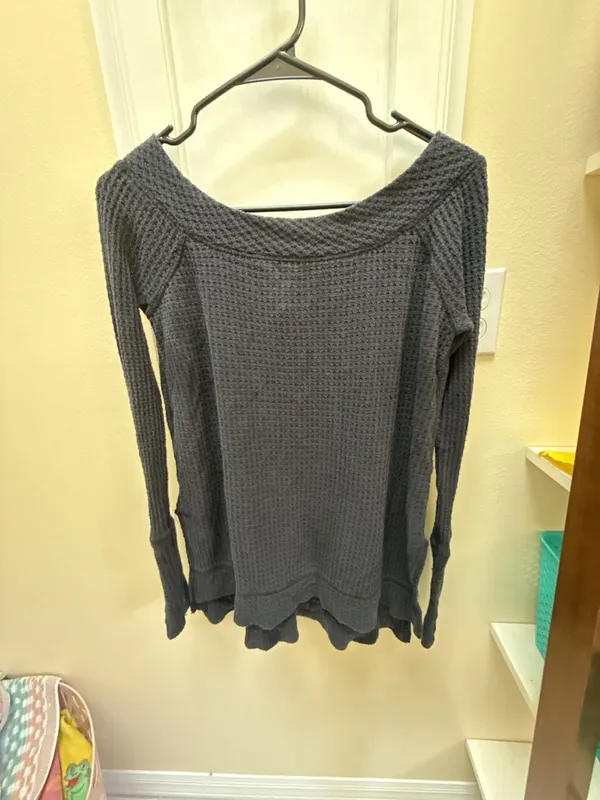 Free People We The Free Kate Thermal Waffle Knit Off-Shoulder Top - Image 2