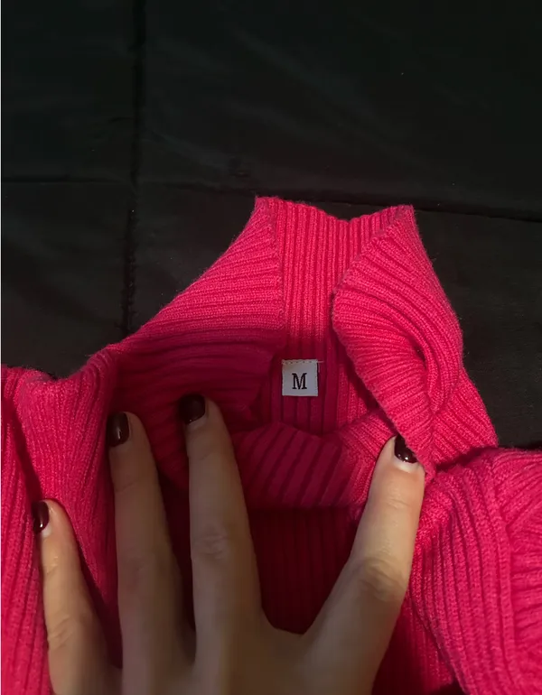 Hot Pink Sweater Dress Size M - Image 2