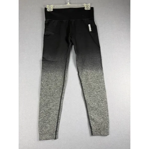 Gymshark Womens Ombre Seamless High Waisted Leggings Black Grey Gradient Tights - Image 2