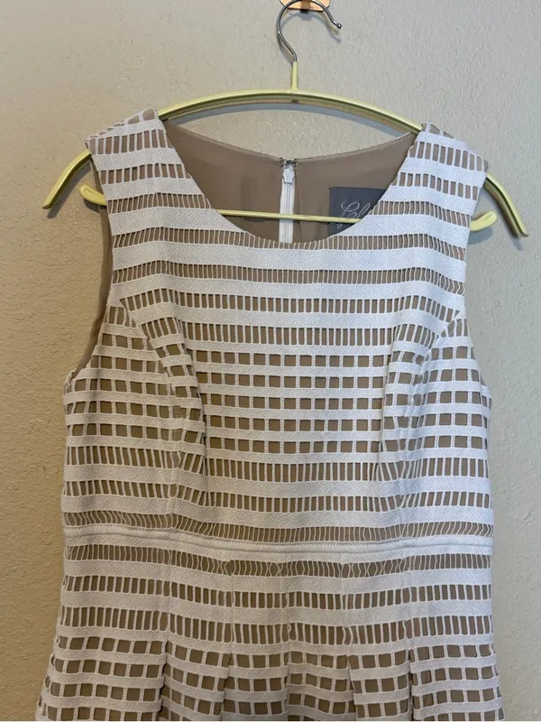 Lela‎ Rose Navy Ivory Eyelet Sleeveless Dress Size 6 - Image 2