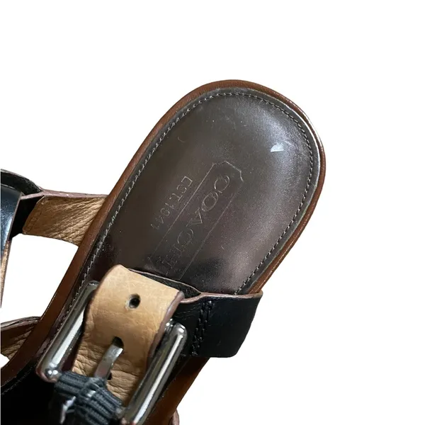 Coach Black Double Buckle Strappy Open Toe Platform Wedge Women’s Size 8 - Image 2