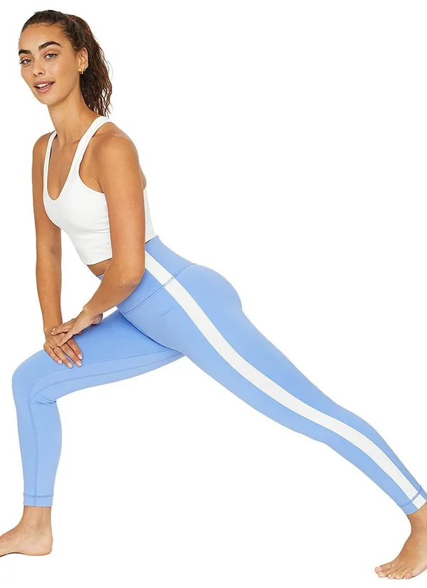 ✨Cream Yoga Hana 7/8 Side Stripe Blue Sz Medium Leggings✨ - Image 2