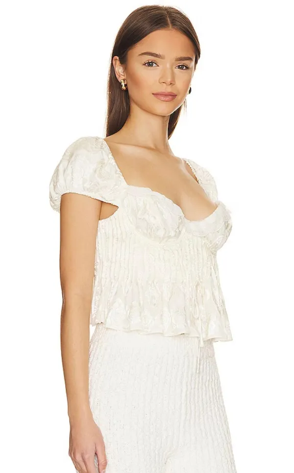 For Love & Lemons Cream Opal Lace Blouse - Image 2