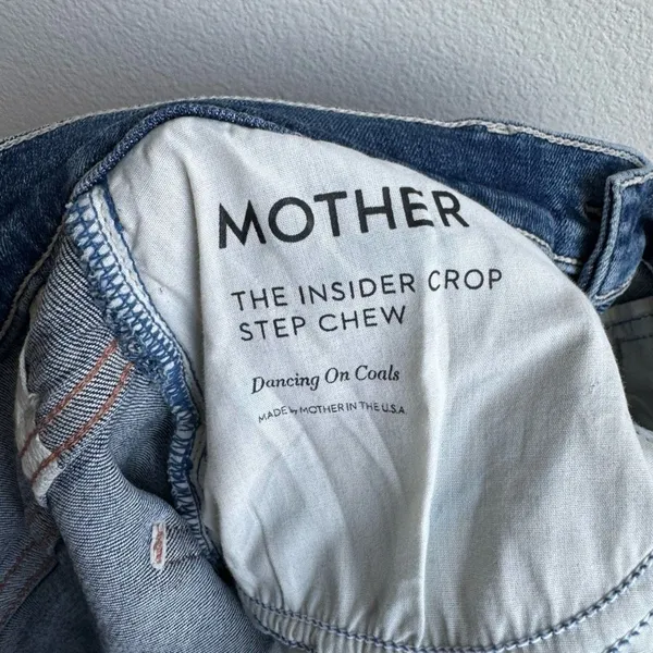 MOTHER The Insider Crop Step Chew Dancing On Coals Flare Hem Size 26 Blue - Image 10