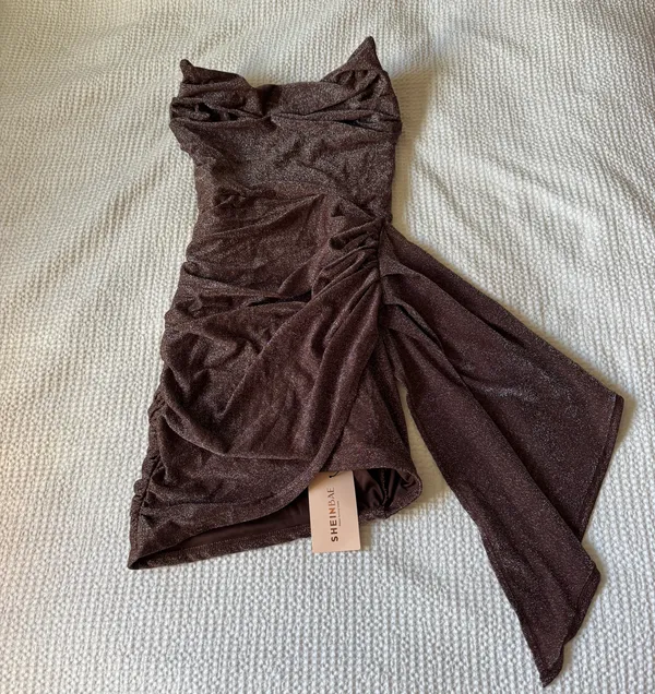 Strapless Sparkle Dress Brown Size XS - Image 3
