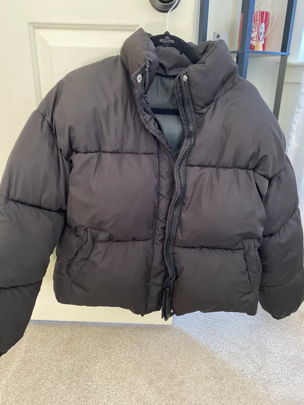 Cropped Puffer Jacket Black Size L - Image 6