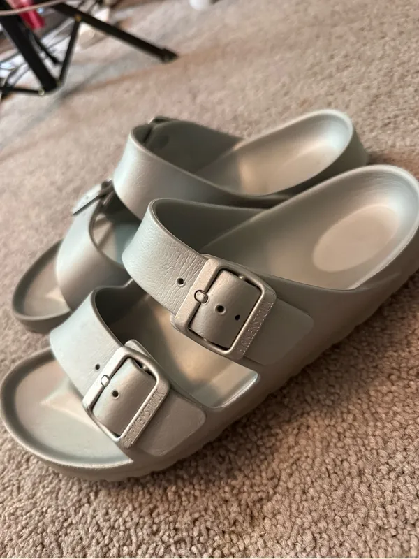 Birkenstock Two-Strap EVA Sandals in Silver size 38 / L 7 - Image 4