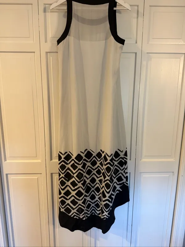 DKNYC square neck black and white high low dress M - Image 6