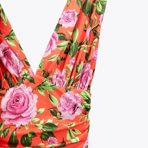 NWT ZARA Floral Print Bodysuit Size Small - Image 12