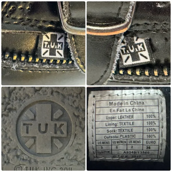 T.U.K Viva Mondo Cow Hair Leather Pointed Creeper Black Shoes Double Buckle 3/5 - Image 11