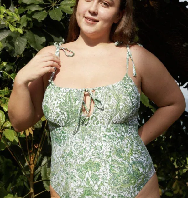BERLOOK Retro Floral Drawstring Ruched One-Piece Swimsuit 48 - Image 4
