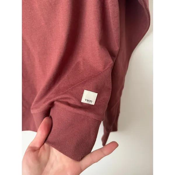 Vuori XS Halo Long Sleeve Crewneck in Rosewood Pink - Image 4