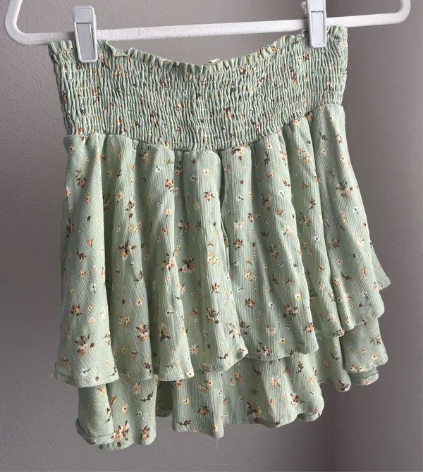 Altar'd State Floral Mini Skirt Ruffle - Image 2