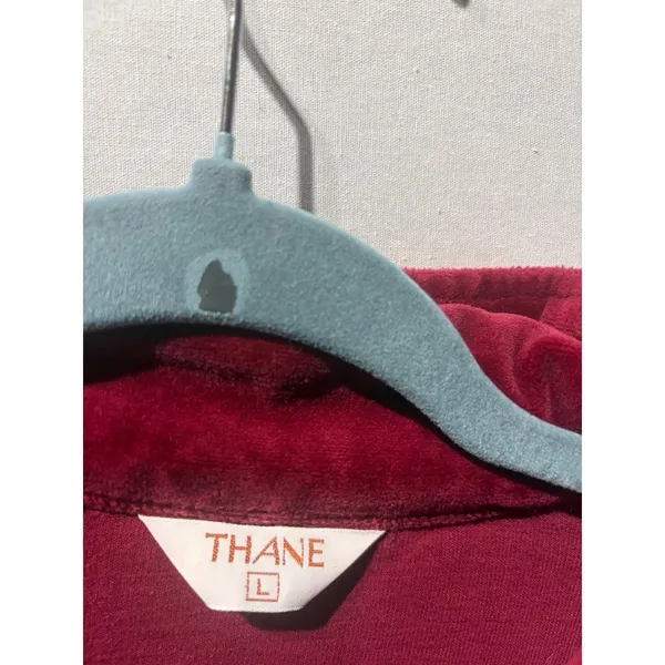 Vintage Burgundy Velour‎ Polo Shirt Long Sleeve Collared Pocket Size L - Image 5