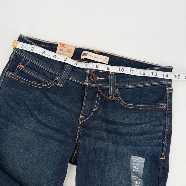 Levis’s Jeans Women’s 5S/27 Dark Blue Demi Curve Low Skinny Leg Whiskered NWT - Image 9