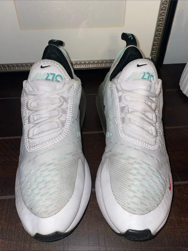 Nike Air Max 270 Sneakers White & Mint Foam Size 7.5 DQ7652-100 - Image 2