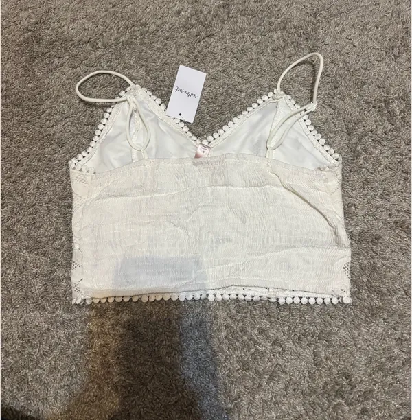 White Lace Tank Top Free People - Image 2