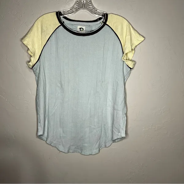 We‎ The Free Blue/Yellow Block That Baby Raglan Baseball Colorblock T-shirt - Image 3