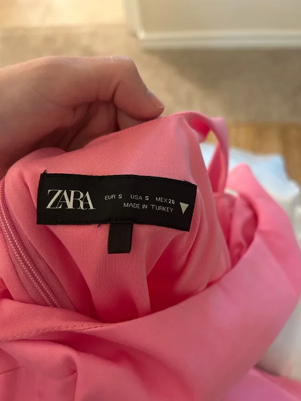 ZARA Pink Pleated Mini Dress - Image 3
