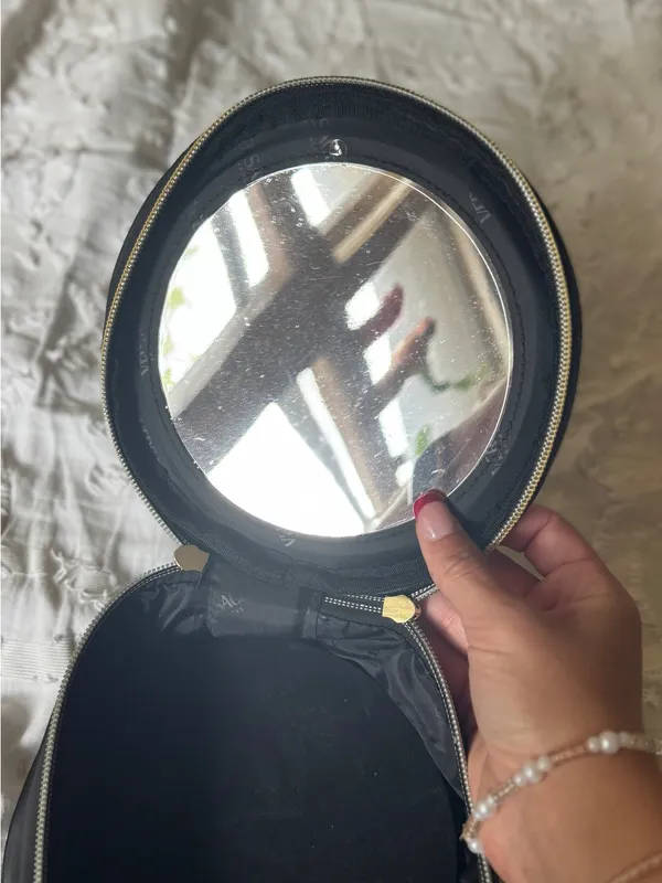 Versace Black Round Mini Bag with Gold Plaque - Image 3