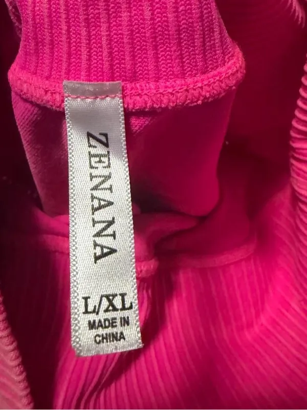 Zenana Outfitters Hot Pink High-Waist Ribbed Shorts - Image 3