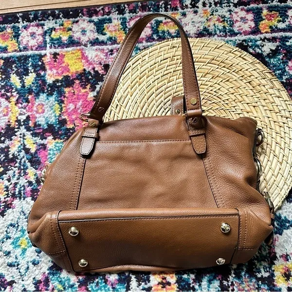 Michael Kors Leather Double Handle Zip Top Purse - Image 2