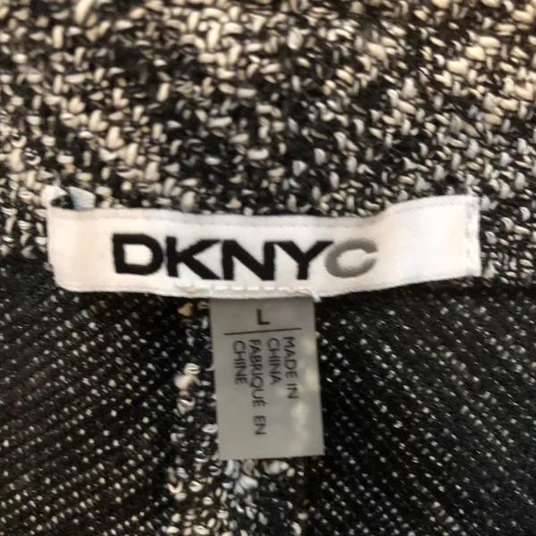 DKNYC Marled A-Line Knit Skirt Gray Black Textured Flare – L - Image 2