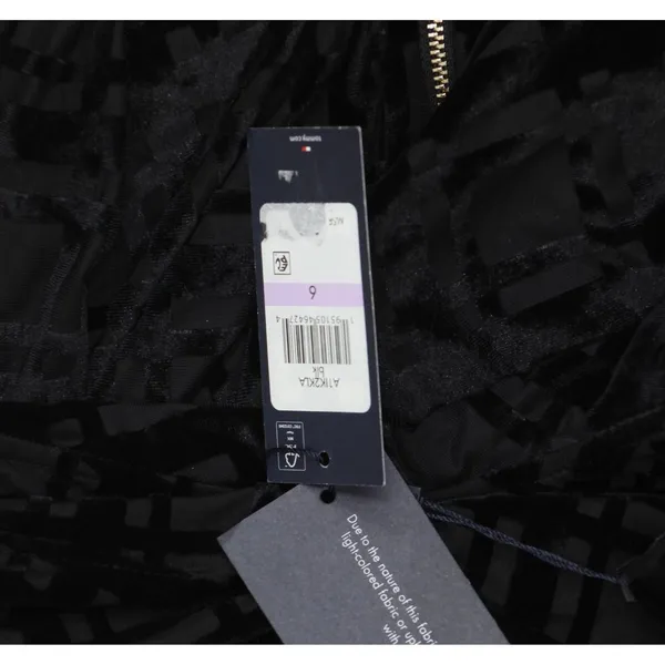 NWT Tommy Hilfiger Womens Burnout Velvet Plaid Dress A1IK2KLA Black 6 - Image 8