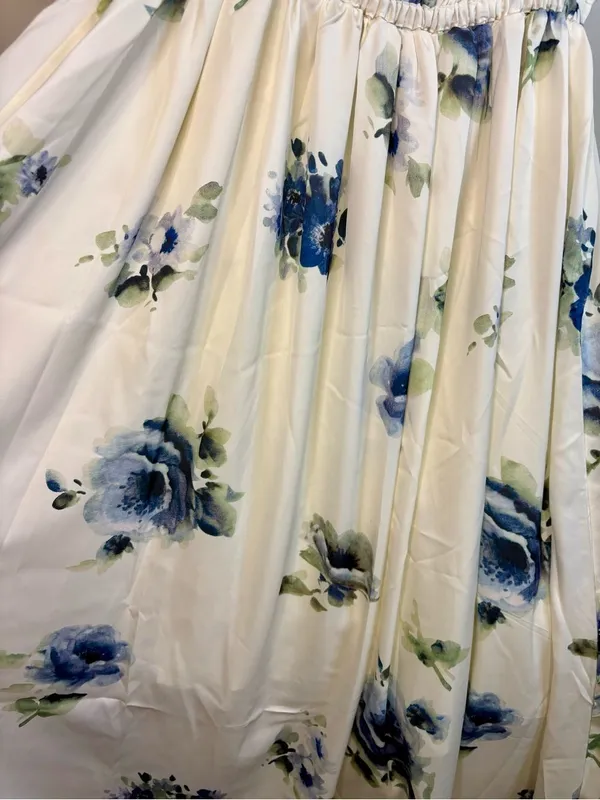 NWT - Rosie Posie Floral Maxi Dress with Blue Roses- sz Med - Image 3