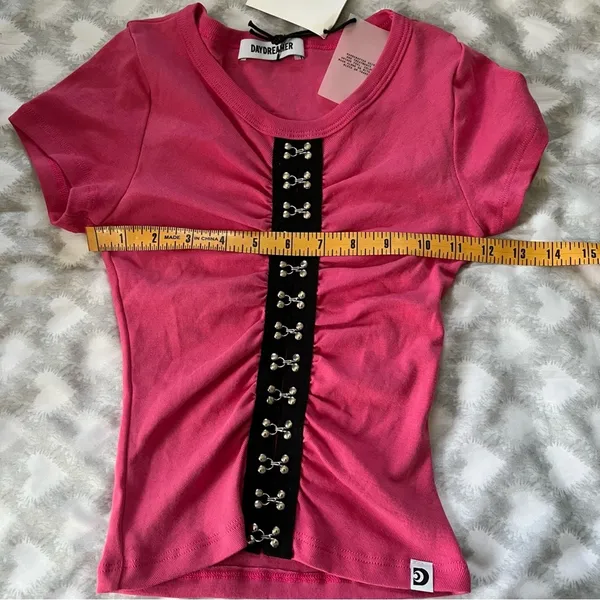 NWT Daydreamer Hook‎ and Eye Barbie Pink Punk Y2K Babydoll Baby T Womens XS - Image 6