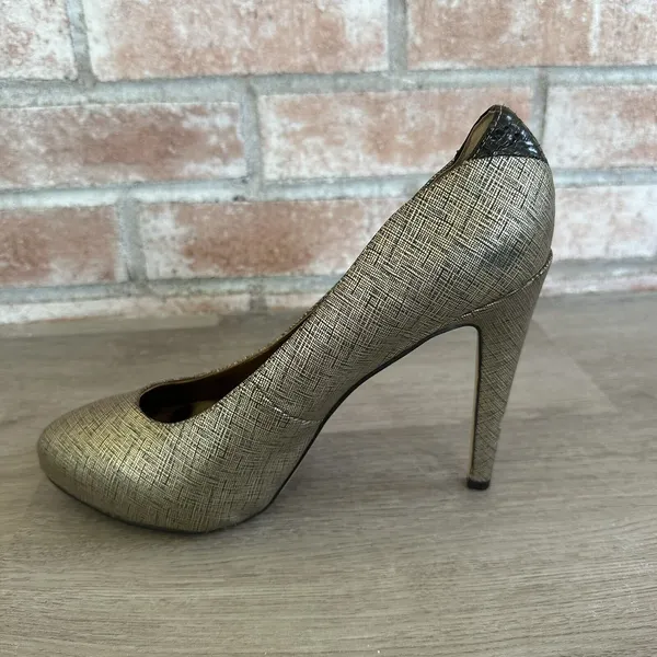 Sam Edelman Yasmine Pumps Heels Gold / Black Size 7.5 - Image 4